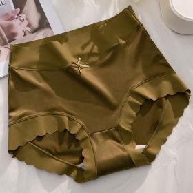 Satin Seamless Ice Silk Underwear (Option: Army Green-M)