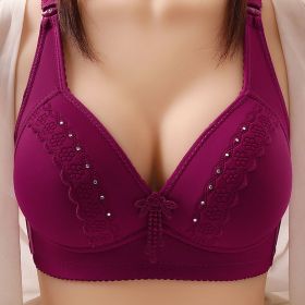 Anti-sagging Accessory Breast Push Up Bra Women's Underwear (Option: 38to85C-Purplish Red)