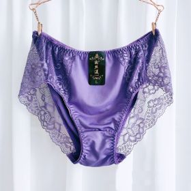 Plus-sized Plus-sized Women's Underwear (Option: Purple-M)