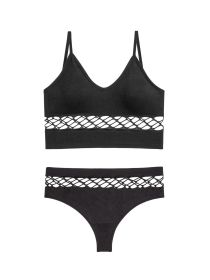 Women's Hollow Underwear Suit (Option: Black-M)