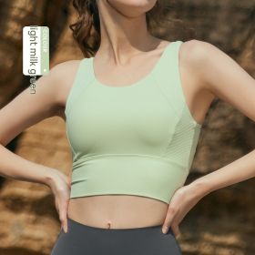 Outdoor Yoga Vest One-piece Chest Pad Fitness Vest (Option: Light Creamy Green-XL)