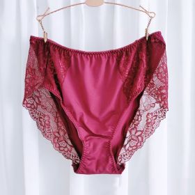 Plus-sized Plus-sized Women's Underwear (Option: Wine Red-LL)