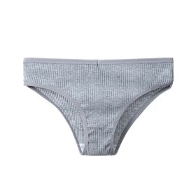 Women's Cotton Breathable Threaded Briefs (Option: Gray-L)