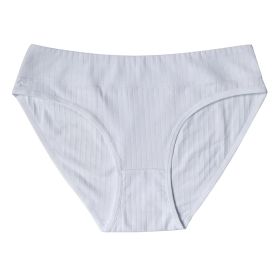 Cotton Mid Waist Women's Underwear Plus Size Women's Briefs (Option: White-M)