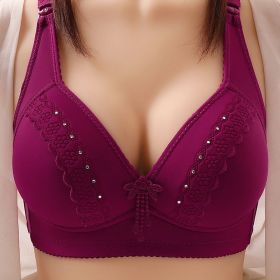 Anti-sagging Accessory Breast Push Up Bra Women's Underwear (Option: 42to95C-Purplish Red)