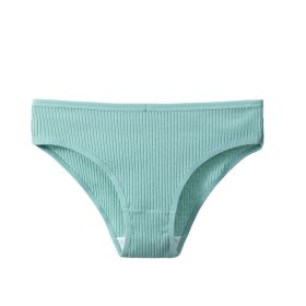 Women's Cotton Breathable Threaded Briefs (Option: Green-L)