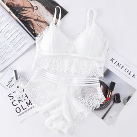 Sexy Tube Top Bottoming Underwear Lace Underwear Women's Suit (Option: White Suit-Free Size)