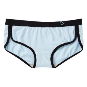 Cute Girl Pure Cotton Heart-shaped Seamless Briefs (Option: Light Blue-L)