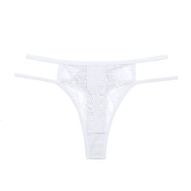 Girls Lace Pure Desire Double Belt Thin Strap Seamless Briefs (Option: White-S)