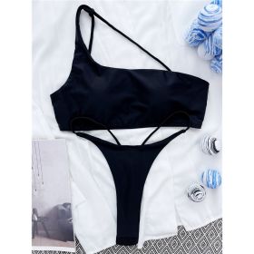 European And American Sexy Beach Bikini Swimsuit For Women (Option: Black-L)