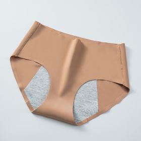 Front And Rear Anti-side Leakage Large Size Waist Protection Physiological Underwear (Option: Apricot-M)