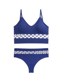 Women's Hollow Underwear Suit (Option: Blue-M)