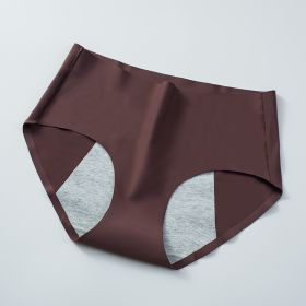 Front And Rear Anti-side Leakage Large Size Waist Protection Physiological Underwear (Option: Dark Brown-M)