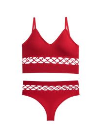 Women's Hollow Underwear Suit (Option: Red-M)