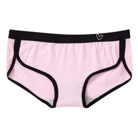 Cute Girl Pure Cotton Heart-shaped Seamless Briefs (Option: Pink-L)