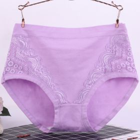 Underwear High Waist Cotton Crotch Plus-sized Plus Size Briefs (Option: Purple-XL)