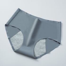 Front And Rear Anti-side Leakage Large Size Waist Protection Physiological Underwear (Option: Gray-M)