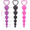 Soft Silicone Anal Beads Long Butt Plugs Ass Massage Heart Shape Anal Plug Dilator Adult Sexual Games Sex Toys for Gay Men Women