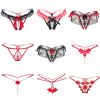 Sexy Lingerie Crotchless Women's Panties Lace Bowknot G-strings Thongs Temptation Erotic Women Underwear Intimate Underpant