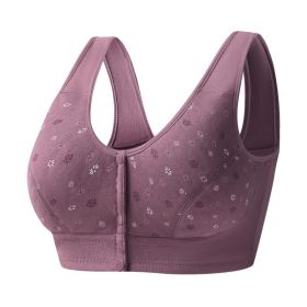 Women's Soft Cotton Vest Bra (Option: Purplish Grey-36or80)