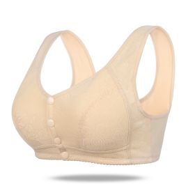 Women's Soft Cotton Bra Front Buckle Underwear Plus Size (Option: Apricot-36 Yards)