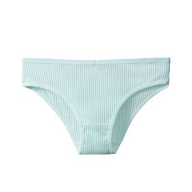 Women's Cotton Breathable Threaded Briefs (Option: Light Green-L)