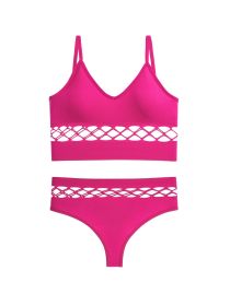 Women's Hollow Underwear Suit (Option: Rose Red-M)