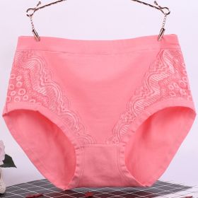 Underwear High Waist Cotton Crotch Plus-sized Plus Size Briefs (Option: Cherry Pink-2XL)