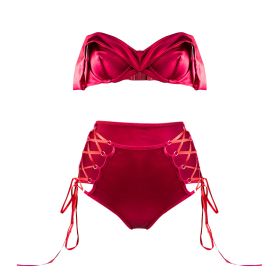 Sexy Underwear Two-piece Pack (Option: Wine Red-M)