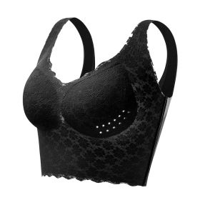 Summer No Steel Ring Gathered Without Trace Beauty Back Underwear Vest Style (Option: Black-XL)