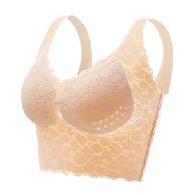 Summer No Steel Ring Gathered Without Trace Beauty Back Underwear Vest Style (Option: Skin Color-2XL)